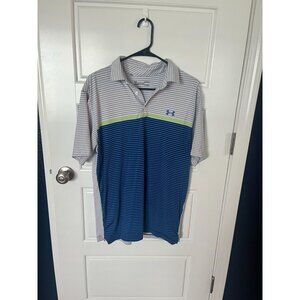 Men's Striped Under Armour Polo Size Large